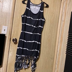 Dark blue and white cotton dress